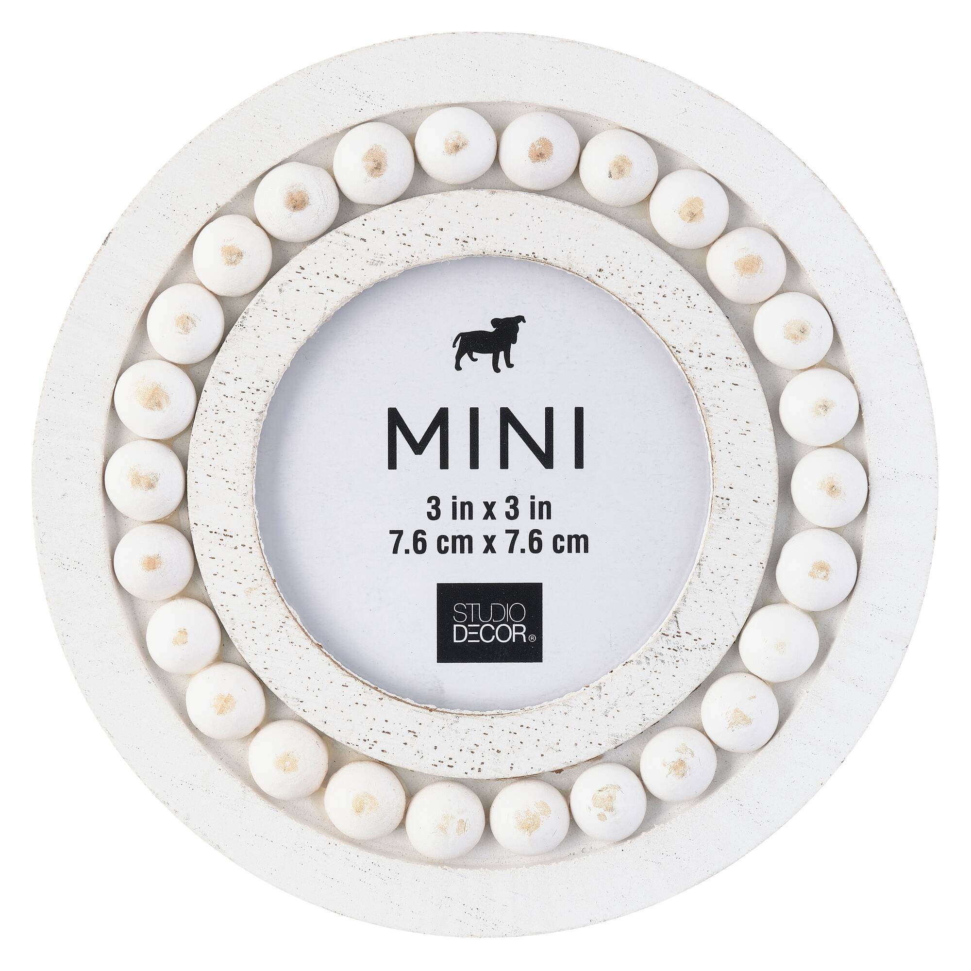 3" x 3" White Beaded Mini Frame by Studio Décor®